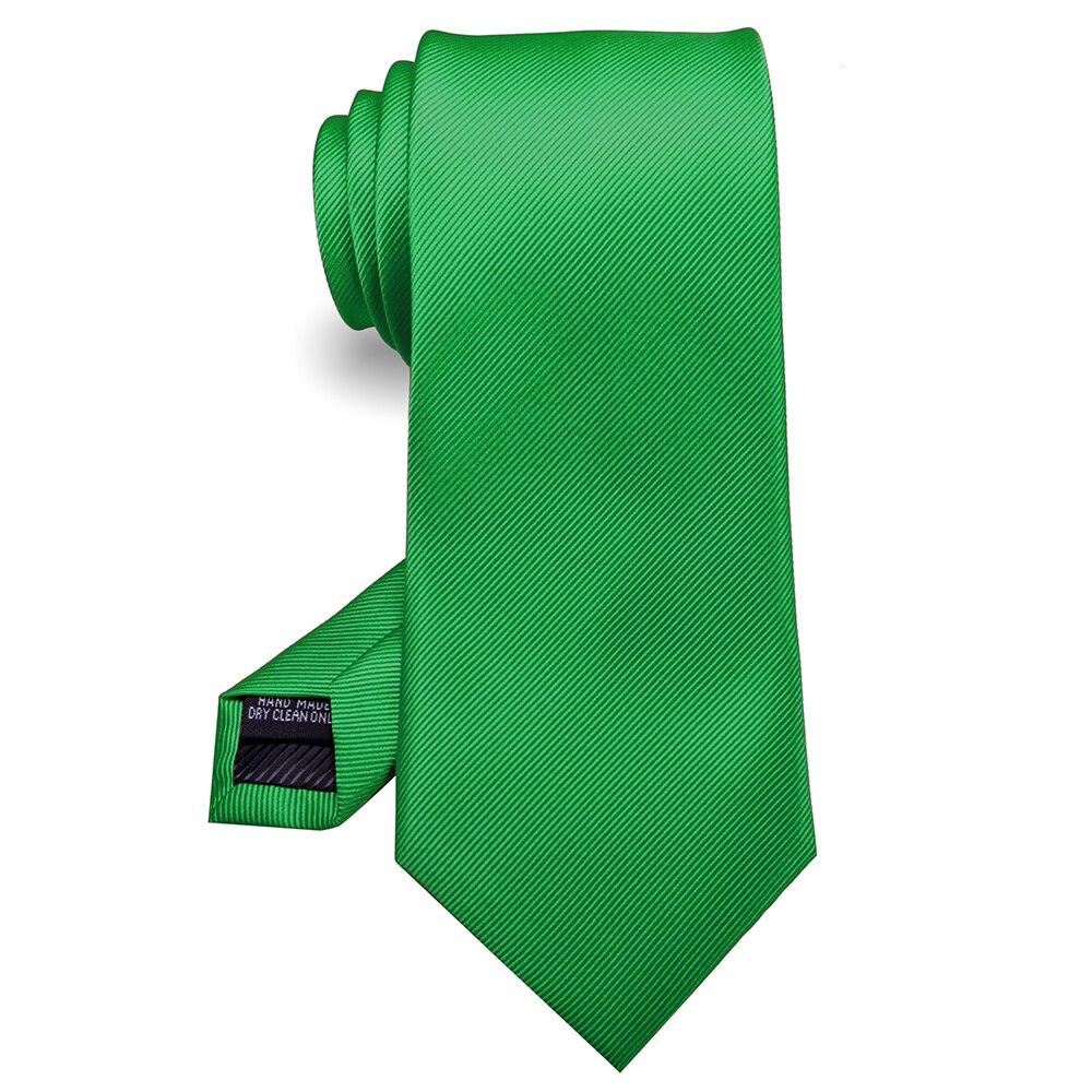 KAMBER, corbata para hombre de color sólido, corbata jacquard de seda de 8cm, corbatas verdes y rojas para hombre, accesorios formales de negocios para boda,: Verde esmeralda