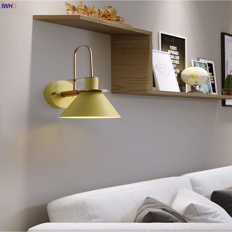 IWHD Nordic Moderne Wandlamp Naast Slaapkamer Woonkamer LED Wandlamp Sconces Wandlamp Applique Murale Armatuur Verlichting