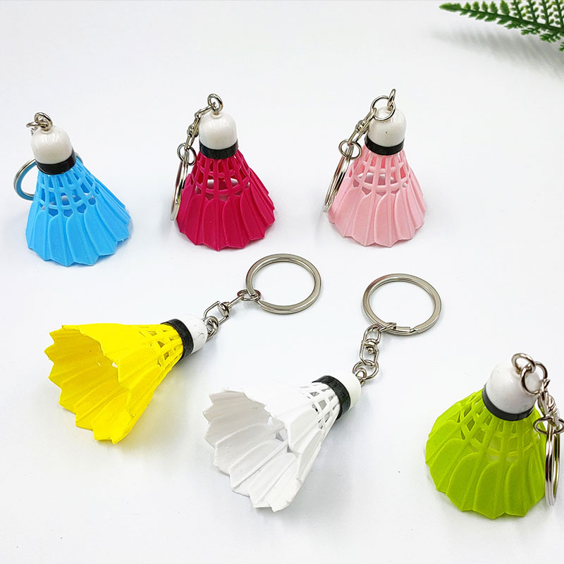 60 stuks 6 kleuren schattige badminton sleutelhanger sleutelhanger autohouder tas hanger sieraden sieraden sleutel hanger kettingen charme sleutelhanger