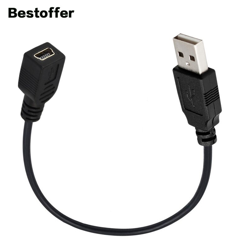 25CM USB 2.0 A Male to MINI 5Pin / Micro USB B Female Adapter Cable For Desktop Computers