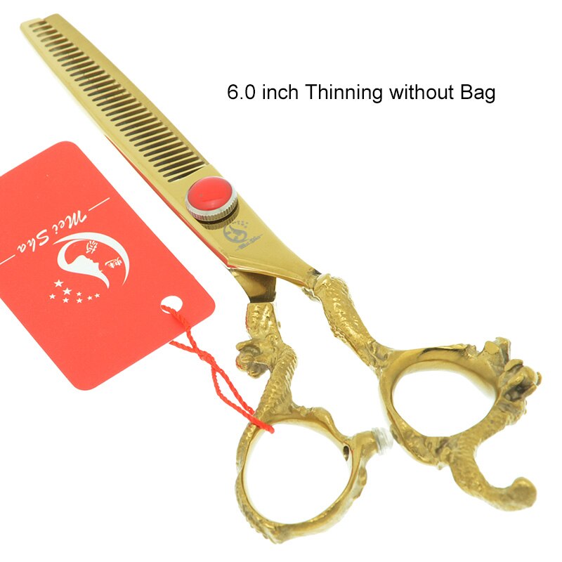 6.0" Dog Cutting Scissors Thinning Shears Dragon Handle Japanese Steel Dogs Grooming Scissors Barbers Tools A0096A: A0098A-05-60