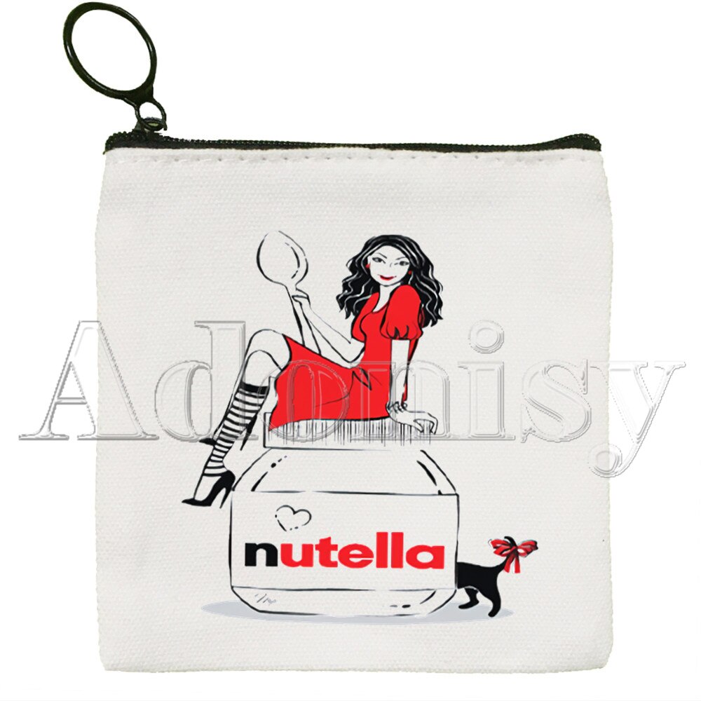 Nutella Nette Einfarbig Leinwand Geldbörse Kleine Frische Neue Reißverschluss Schlüssel Tasche Hand Tasche: K