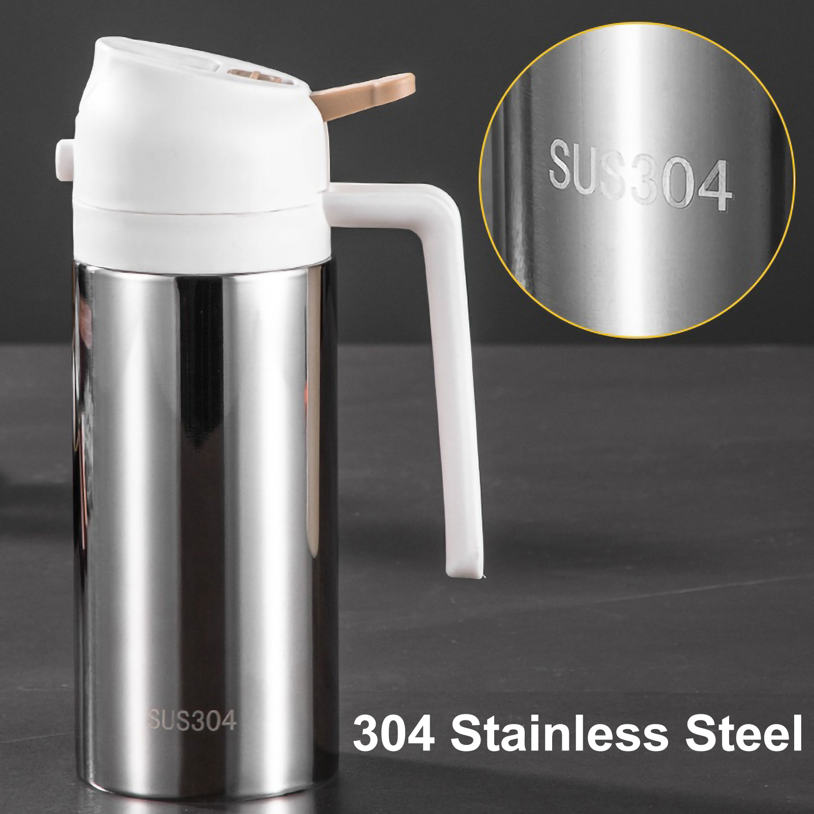 Kitchen Oil Spray Bottle 304 Stainless Steel Oil Spray Can Bbq Cooking Olive Oil Dispenser Large Quantity Vinegar Containers