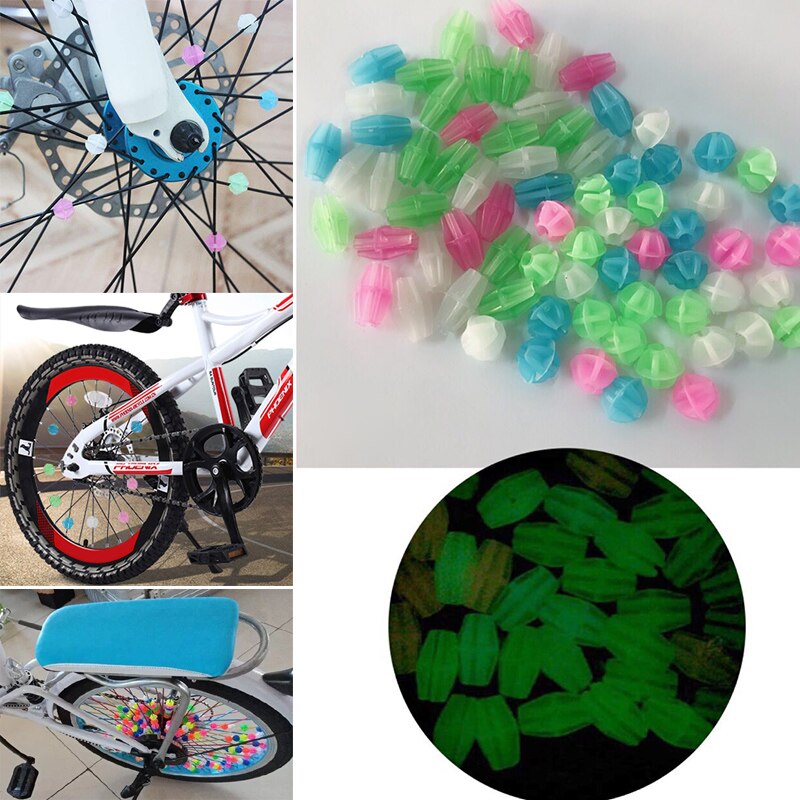 Bike Wheel Spokes Plastic Luminous Bead Clip Multicolor Kids Bicycle Spokes Beads for Bike Decorations X85: Default Title