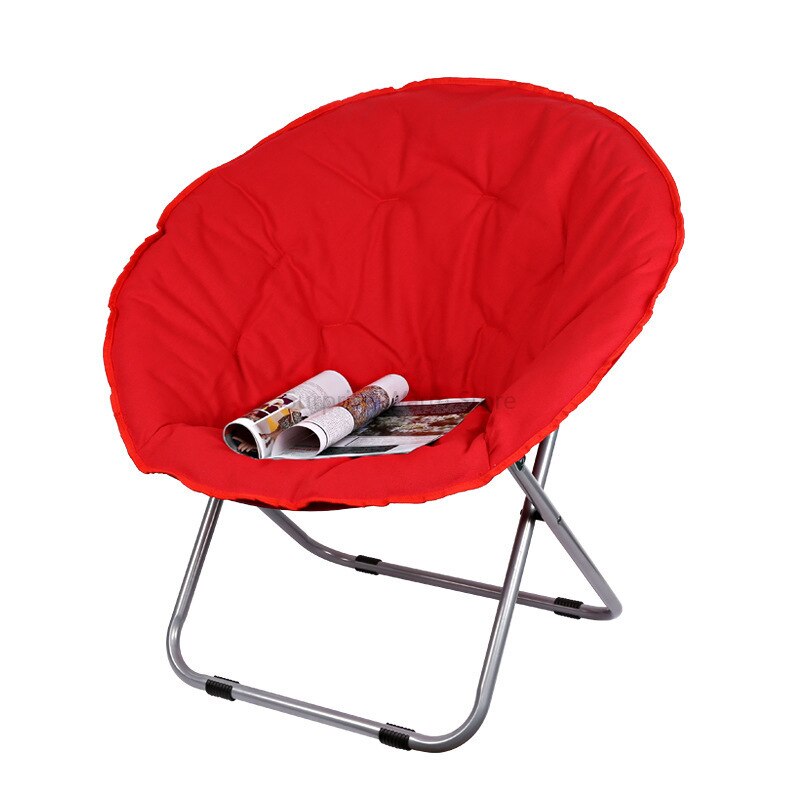 A 8%Folding Large Size Round Moon Saucer Camping Chair with Steel Frame Oxford Cloth Padded Seat Portable Moon Chair 7 Colors: as picture 5