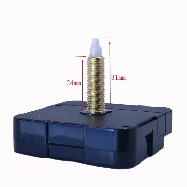 Reloj de pared de longitud de eje largo, mecanismo silencioso de relojes de cuarzo Diy, Kit de piezas de reparación de maquinaria para reloj de pared de 31mm: Rojo
