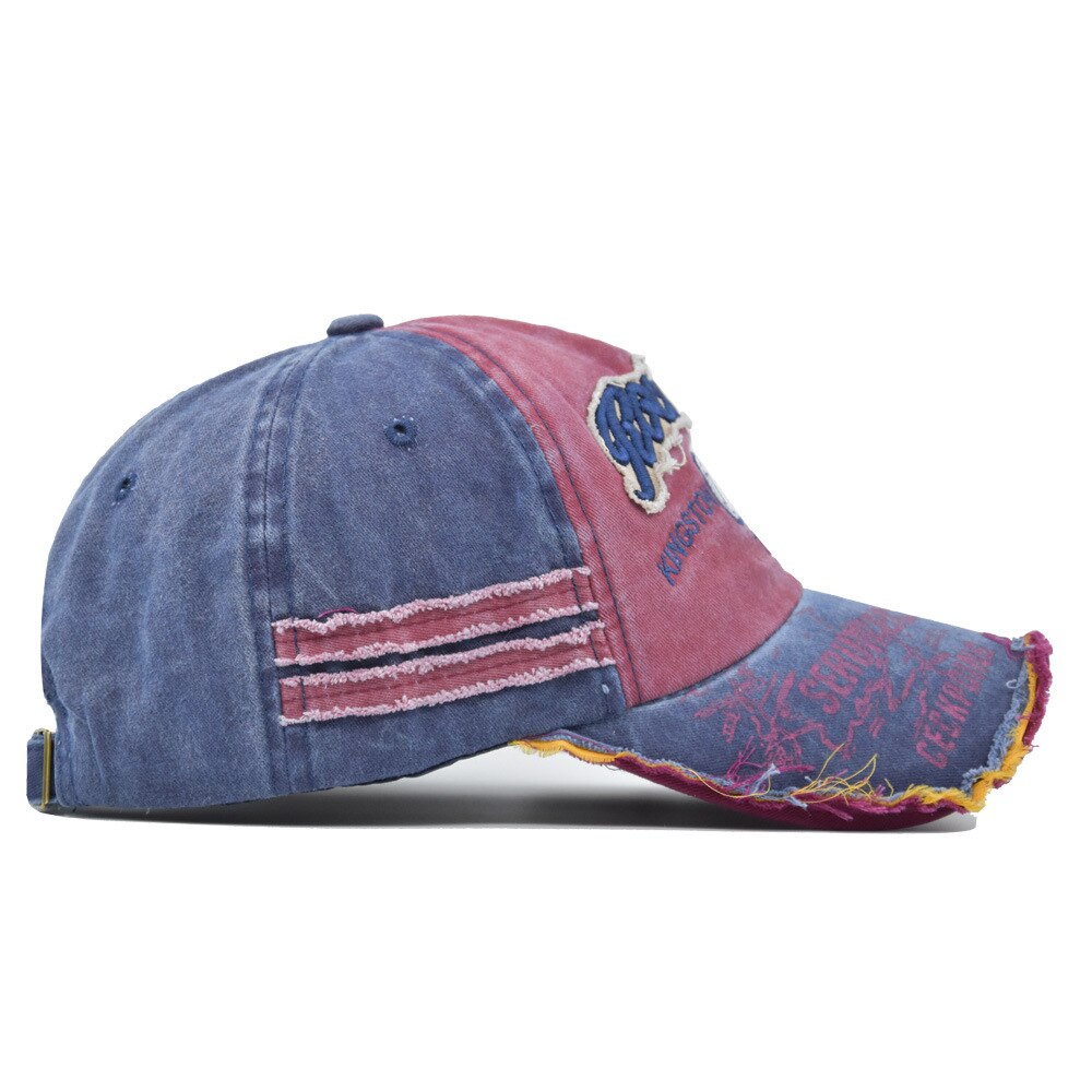 Baseball Caps Men and Women Retro Caps Stitching Letters Baseball Caps Outdoor Sports Sun Hats Washed Denim Tennis Caps