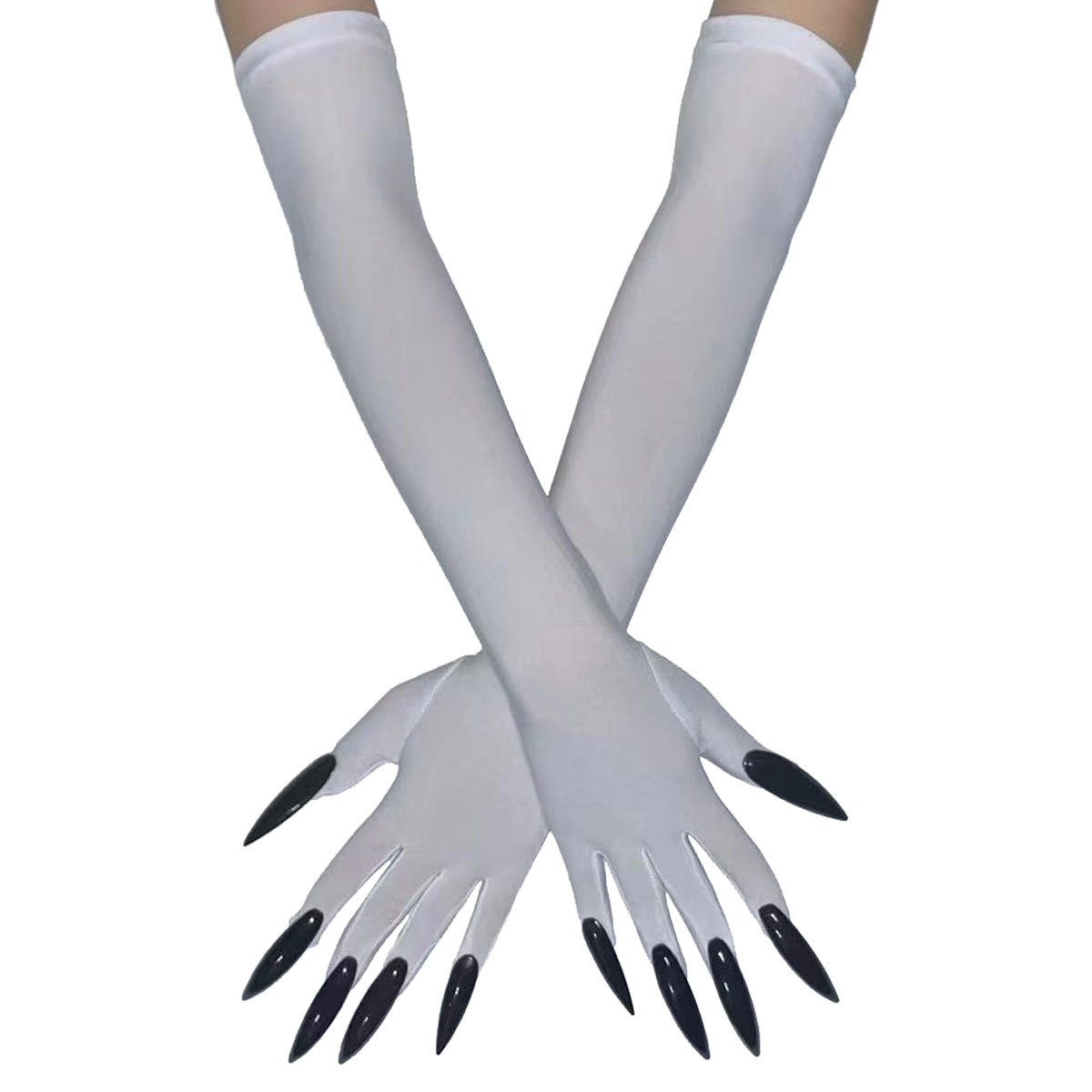 Cool Halloween Handschoenen Lange Ghost Klauw Jurk Up Handschoenen Mode Zwarte Lange Nagels Cosplay Halloween Grappig Handschoenen
