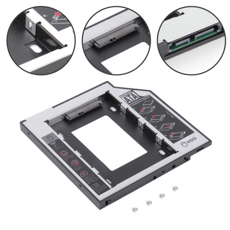 Universal SATA 2nd HDD SSD Hard Drive Caddy 9.5mm For CD/DVD-ROM Optical Bay For HDD SATAII SDD Hard Disk Bracket