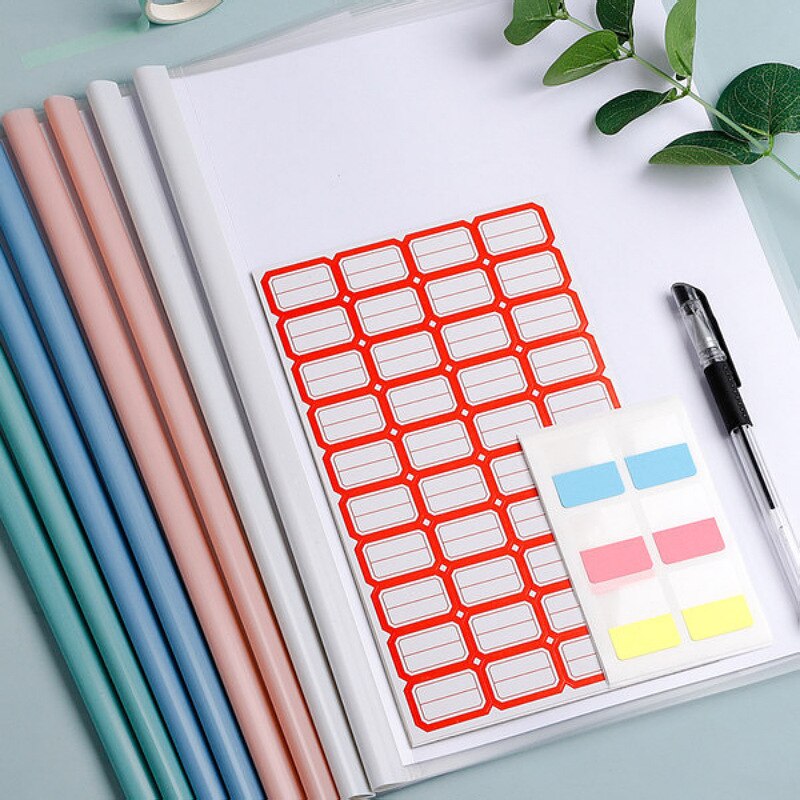 A4 Water Transparent Folder Trolley Clip Report Folder File Case Presentation Folder Resume Folder Business Supplies