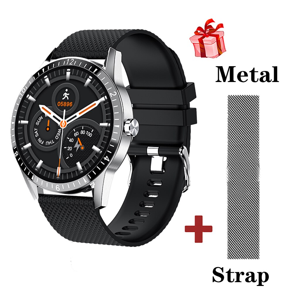Montre connectée Y20 pour hommes, entièrement tactile, prise en charge des appels Bluetooth, moniteur de fréquence cardiaque, pour téléphone Android IOS PK G20: SV BK Add SV Steel