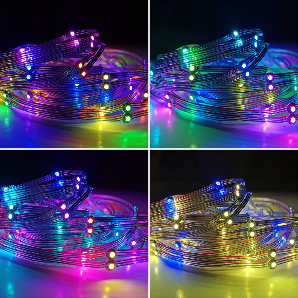 WS2812B Pre-Soldered Leds Chips LED Module String Nodes Soldering 10cm Wire Garland on Christmas Tree Window Lighting