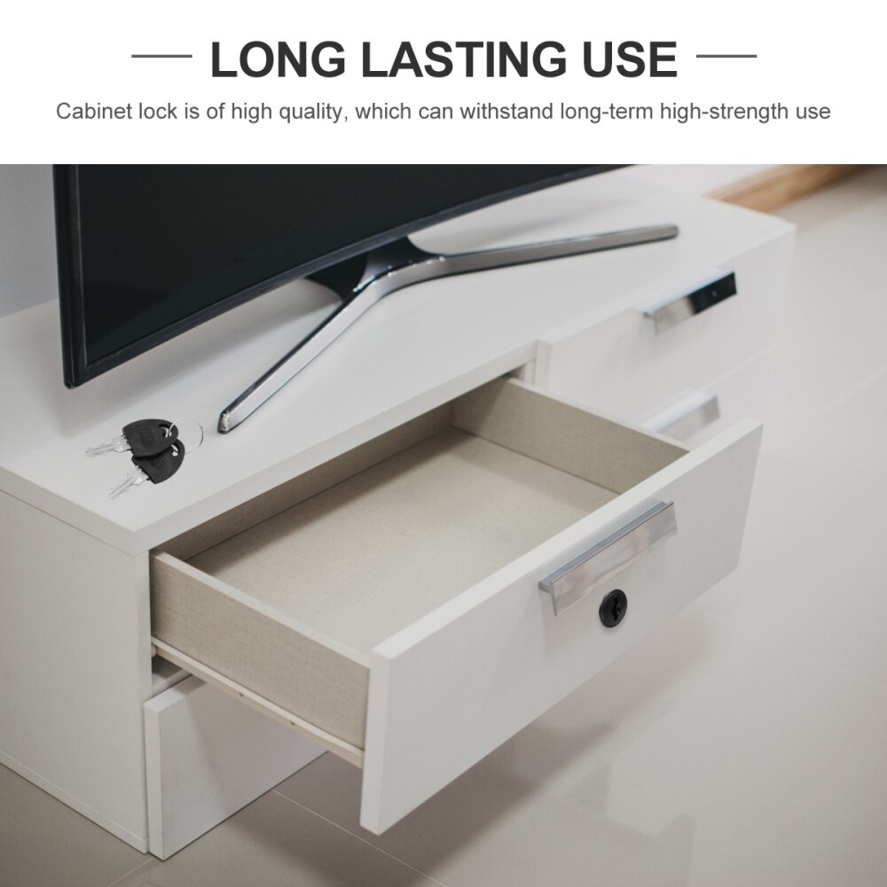 2 Pcs Office Desk Lock Central Lock Office Furniture Drawer Lock Cabinet Locker