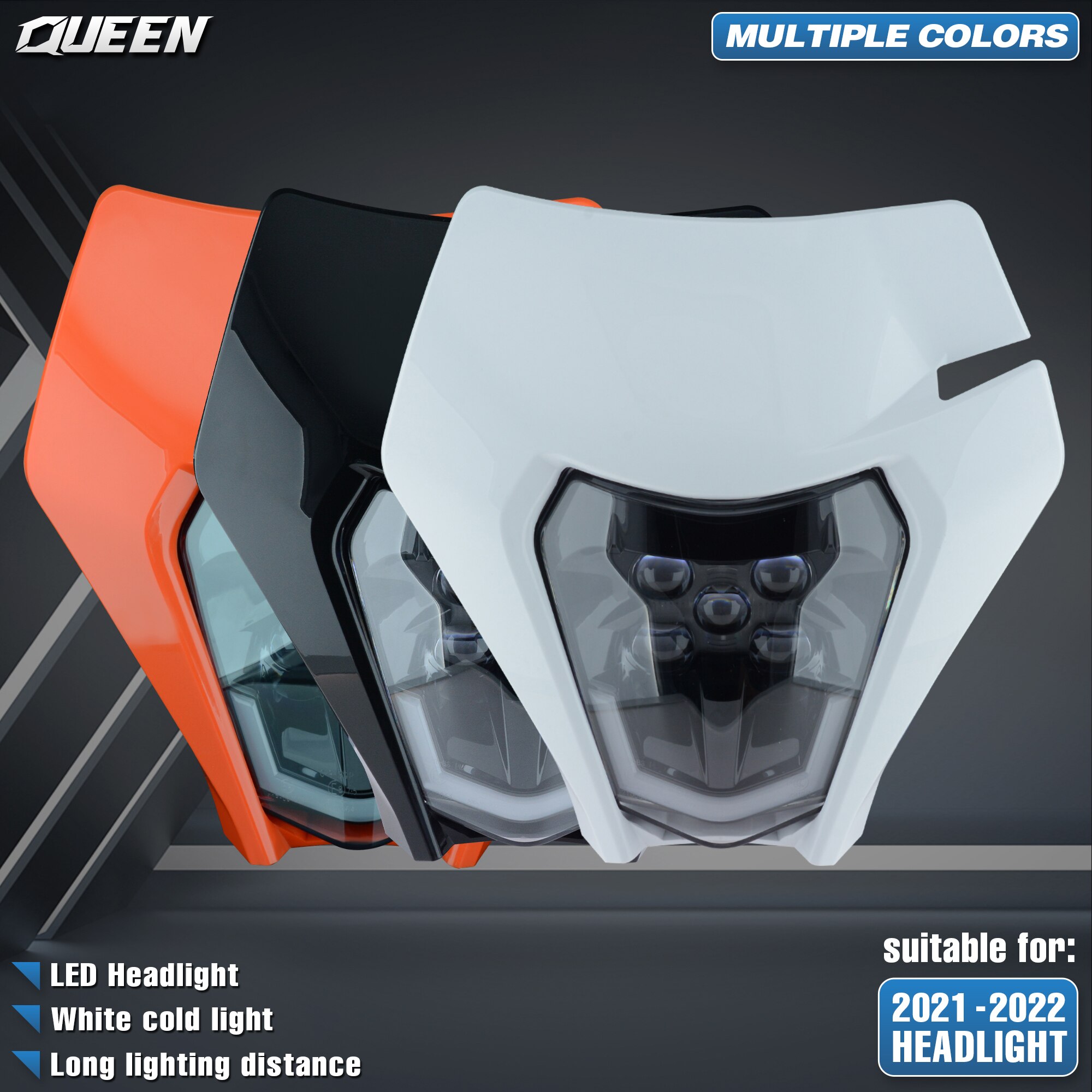 KÖNIGIN X Motor- Motorrad LED Scheinwerfer Scheinwerfer Kopf Licht Supermoto Verkleidung Für KTM EXC SXF MX Schmutz Fahrrad Enduro LED scheinwerfer