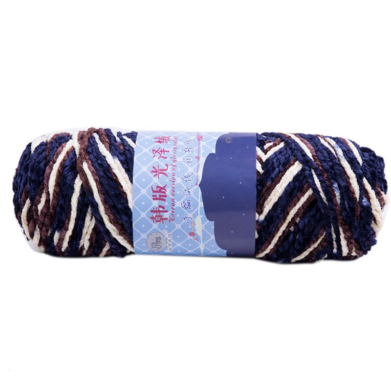 200g kamgarn faux akryl regnbågsfärg glänsande stickat garn tjock virktråd a: G
