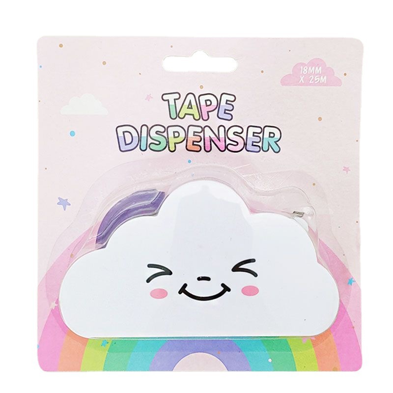 Cute Desk Accessories Office Stationery Tape Cutter Rainbow Cloud Tape Roller Safety Washi Tape Holder Adhesive Tape Dispenser