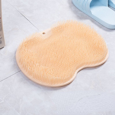 Silikone fodmassage børste brusebad massage badeværelse skridsikker bademåtte fod anti-skrid måtte scrubber: Orange 23 x 30cm