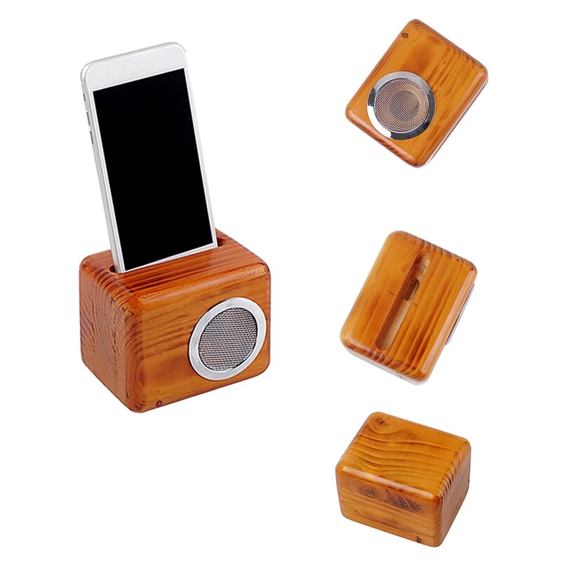 Telefoon Stand Sound Versterker Verkoolde Grenen Telefoon Stand Voor Bureau Desktop Telefoon Stand Speaker Versterker Houder Houten