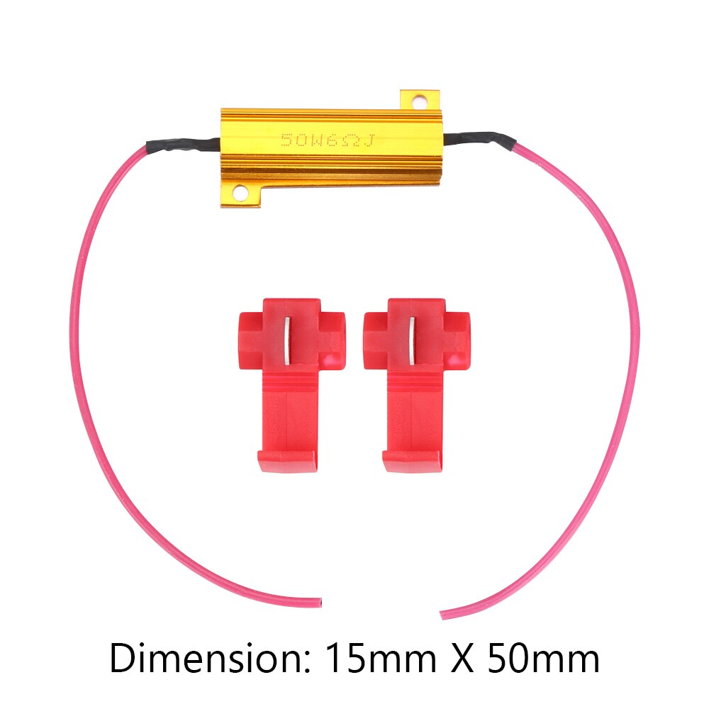 50w 6 ohm belastningsmodstand fix led pære hurtig hyper flash blinklys blink led fejl ledningsmodstand indvendigt kabel