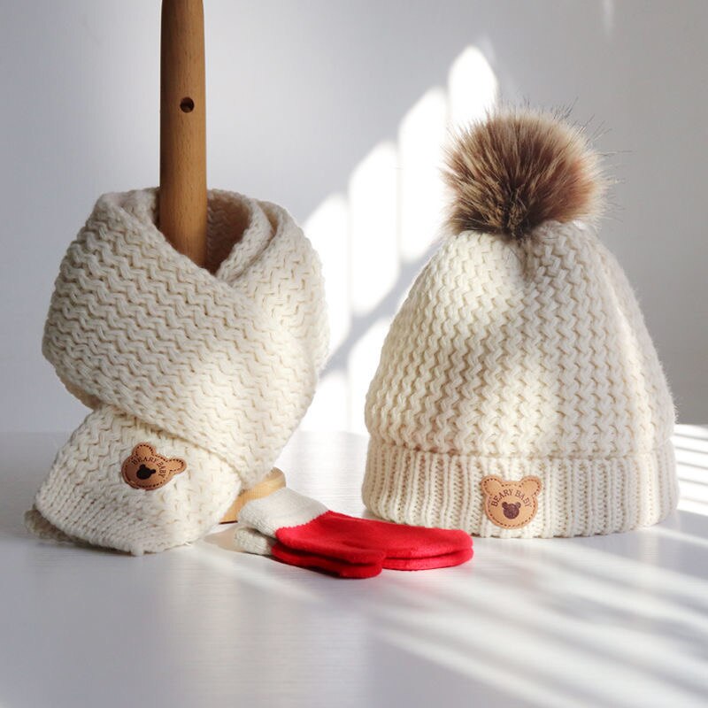 Baby hat/Scarf Autumn/Winter boy/girl hat lovely knitted wool warm hat/baby scarf set