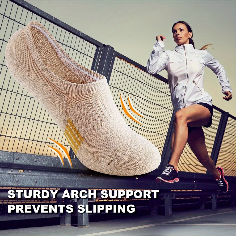 5/8 Pairs Women's No Show Socks, Non-Slip Athletic Ankle Socks For Running & Outdoor Activities, Breathable Sport Footwear