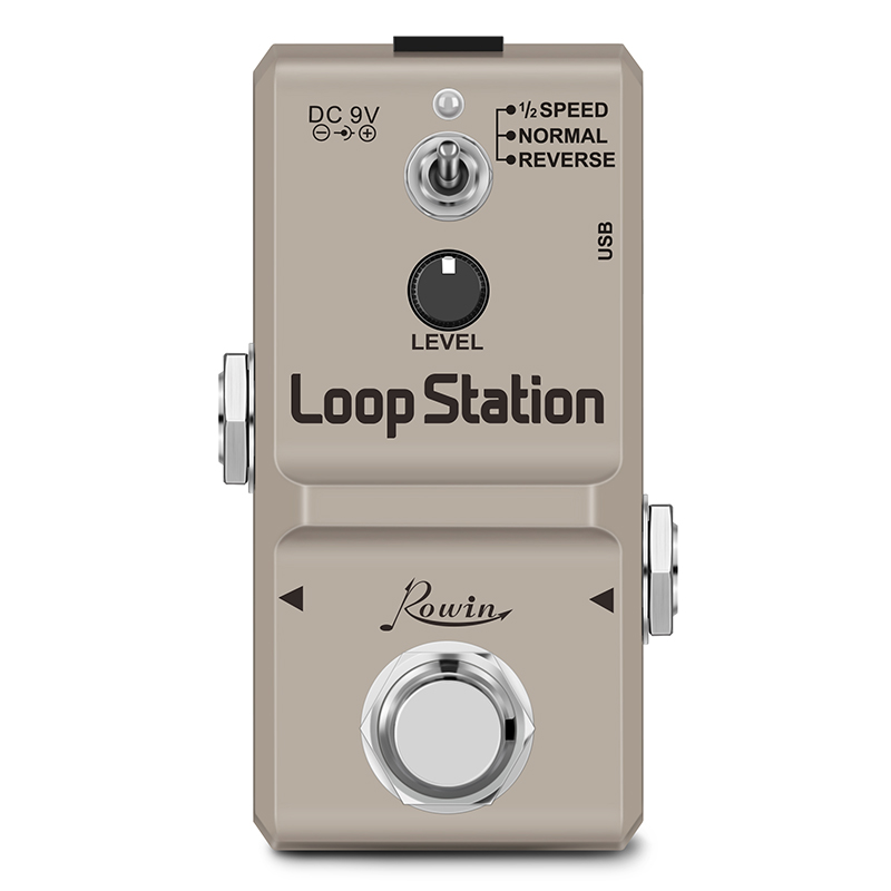 Rowin-Mini Loop Station Pedal Looper Effect Pedals for Electric Guitar, 10 Min Recording, Unlimited Overdub, 3 Modes: Golden