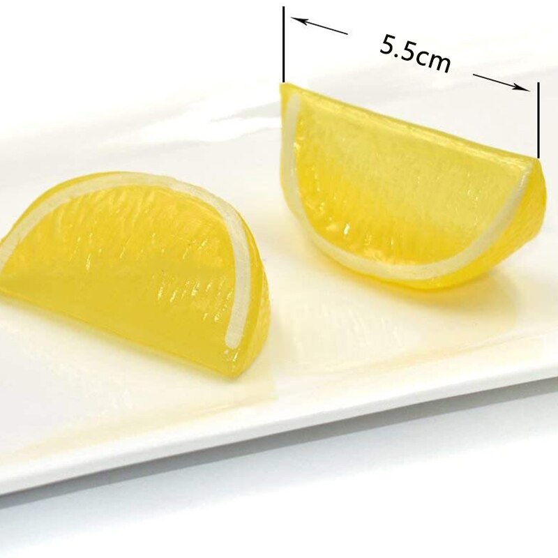 Simulatie Fruit Gele Citroen Blok Wig Met Slice Simulatie Nep Voor Home Party Keuken Decoratie Onderwijs 30Pcs