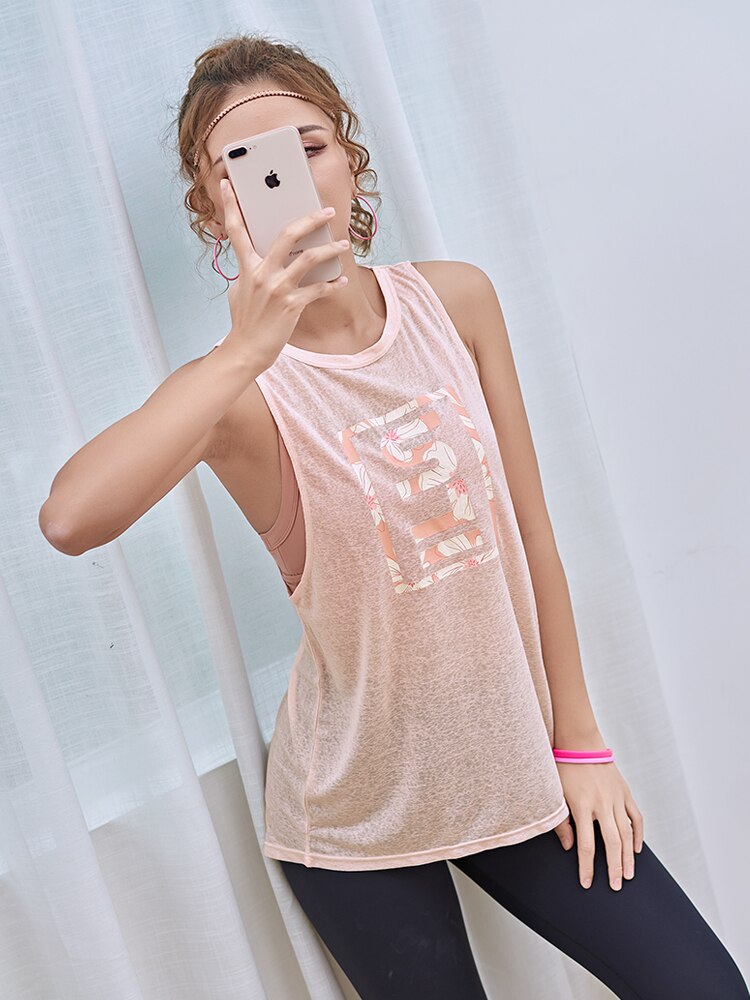 Sports vest women wear running yoga clothes jacket thin section quick-drying sleeveless t-shirt net red fitness clothes: Light pink / S