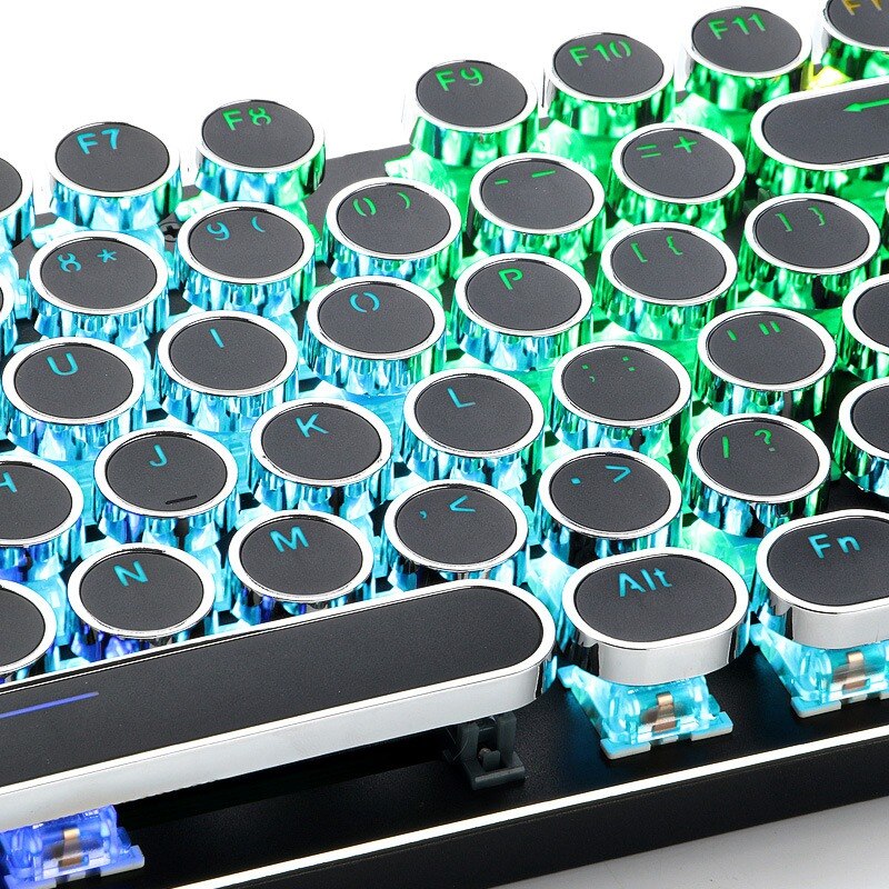 punk Meccanico Keycap retrò Incandescente gioco Tastiera Rotonda Keycap 104 Chiave in Oro-Placcato Keycap