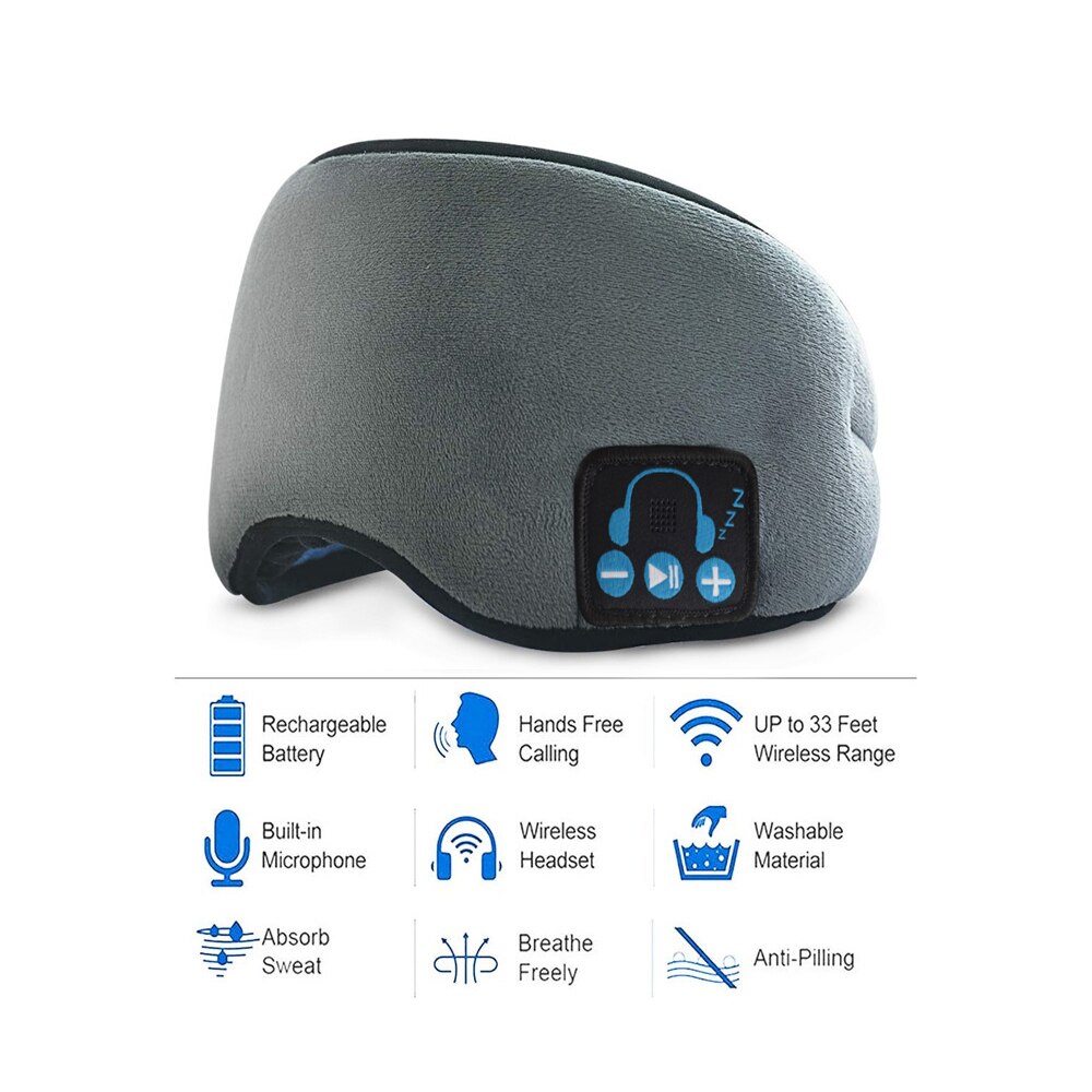 Sleep Mask Headphones Bluetooth 5.0 Sleeping Wireless Sleeping for Side Sleepers, HandsFree for Meditation Insomnia Airplane