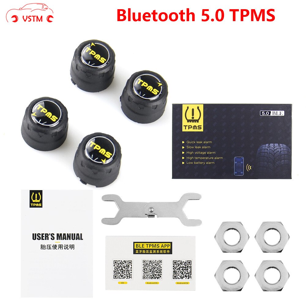Capteur externe Bluetooth 5.0 TPMS pour Android et IOS, meilleur système de surveillance de la pression des pneus, faible consommation d'énergie