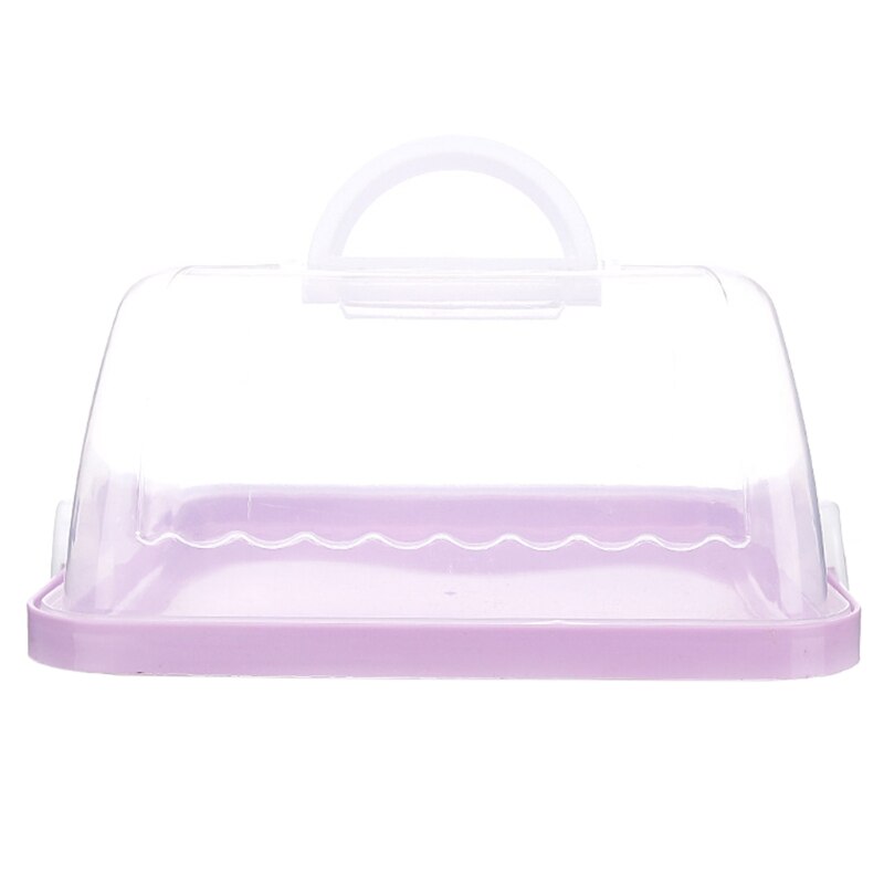 Draagbare Plastic Vierkante Taartdoos Cupcake Dessert Container Case Handheld Carrier Bruiloft Verjaardag Keuken Benodigdheden: violet