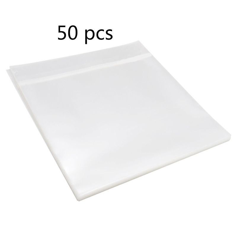 50Pcs 12&quot; Recording Protective Sleeve for Turntable Player LP Vinyl Record Self Adhesive Records Bag U1JA