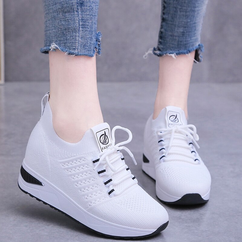 Women Swing Shoes Thick Sole Shoes Wedges Sneakers Female Outdoor Toning Sneakers Height Increasing Platform Shoes