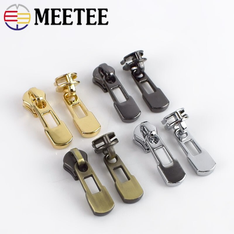 Meetee-deslizadores de cremallera de aleación para cremalleras de Metal, Kit de reparación de cremalleras para bolsas de ropa, accesorios de costura de ropa DIY, 3 #, 20 Uds.