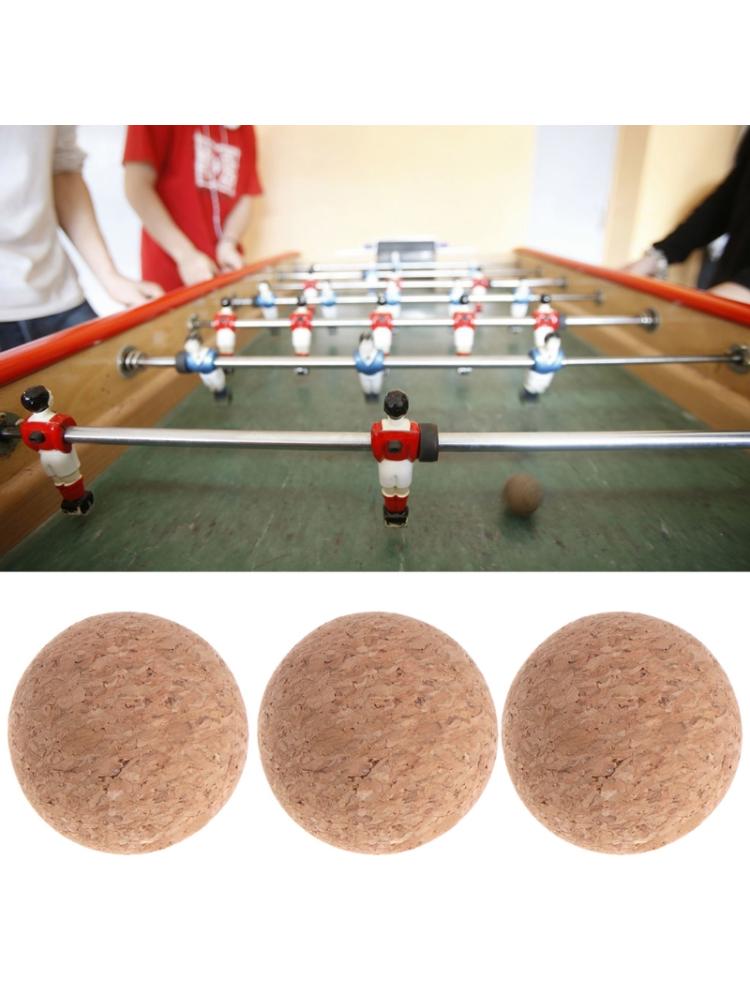 6pcs 36mm Table Football Cork Solid Wood Foosball Table Soccer Ball Fussball Y4UB