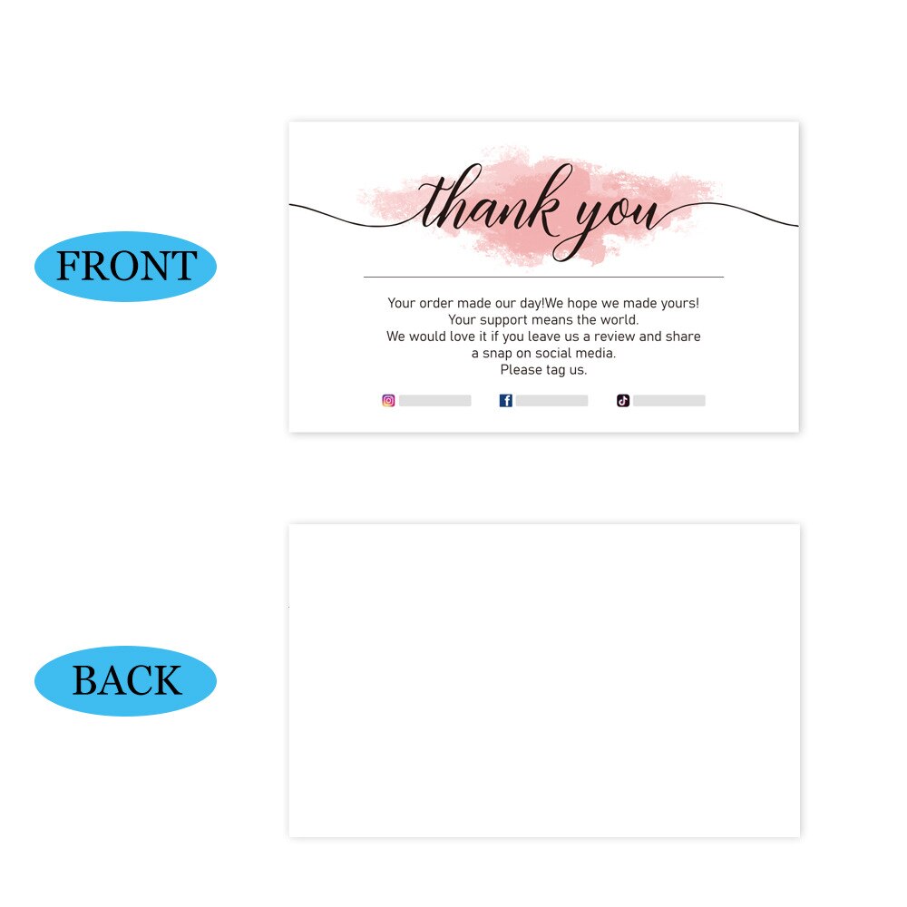 10-30Pcs Customer Thank You card Business Printable White Thanks For Your Purchase Card Paper Card For Small Shop Packet
