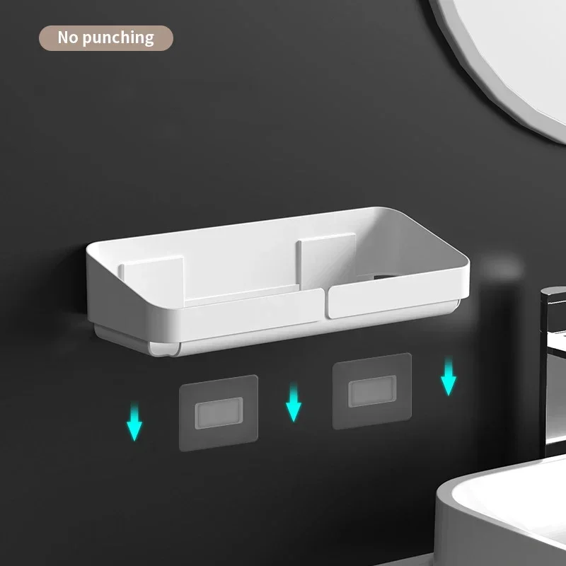 Zelfklevende Badkamer Plank Keuken Organizer Plastic Shampoo Rek Douche Plank Badkamer Accessoires Geen Boorplank