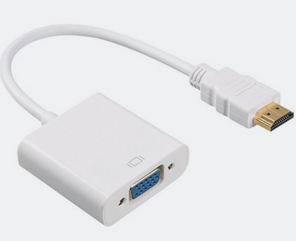 HDMI to VGA Adapter Cable For Projector DTV TV HDVD Laptop DP Male to VGA Female Converter Adapter Cable: WHITE