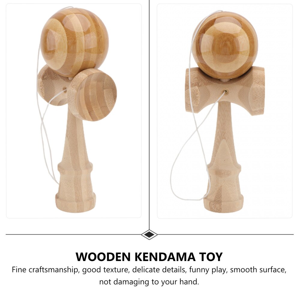 1PC 6CM Interesting Wooden Kendama Bamboo Splicing Technique (Burlywood)
