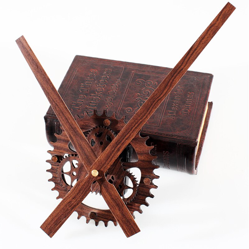 Vægur 30cm stor markør ur mekanisme vægure saat reloj retro træ gear gear ure hængende tilbehør mute kit