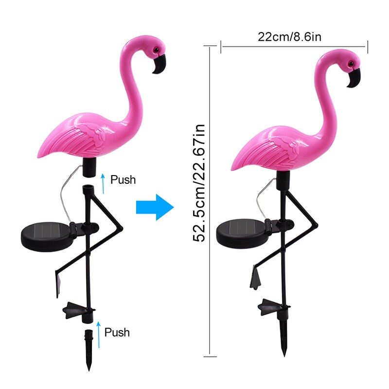 Flamingo Garden Solar Lights Outdoor Decoration Stake Lights Landscape Pathway Yard Lawn Patio Ornament Solar LED Decor Lamp