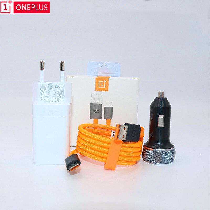 OnePlus Originele Dash Lading Metalen Auto-oplader voor OnePlus 6 6T 5T 5 3T Een Plus Dash USB Type C Kabel Fast quick Opladen: EU car Charger set