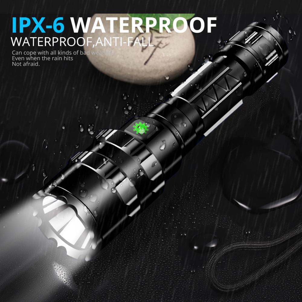 USB Rechargable Mini LED Flashlight 3 Lighting Mode Waterproof Torch Telescopic Zoom Stylish Portable Suit for Night Lighting: White