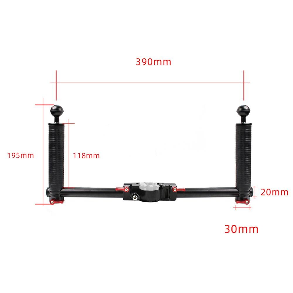 SLR Camera Holder Dual Handheld Grip Stabilizer Extended DSLR Mount Bracket 3D Printed for DJI/zhi yun/Feiyu Gimbals 40mm Handle