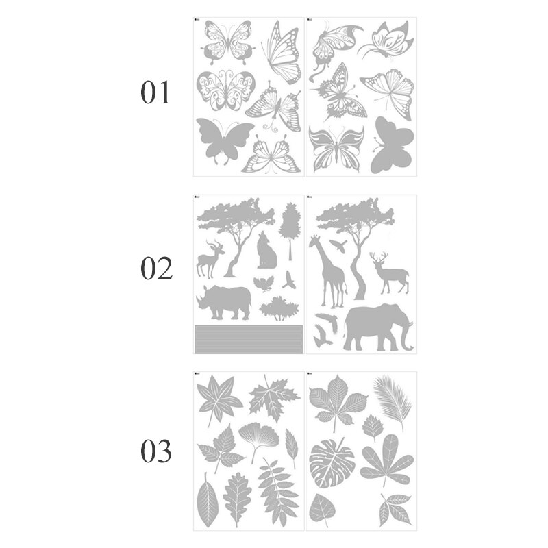 1PC Butterfly Plant Animal Pattern Stickers Transparent Window Alert Decals Bird Anti-Collision DIY Modern Home Decor