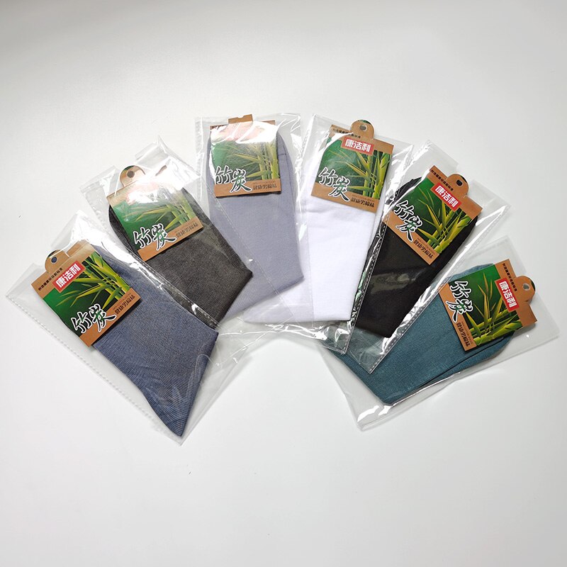 6 paires/lot bambou fibre hommes chaussettes minces longues chaussettes équipage été soie chaussettes homme affaires décontracté doux élastique chaussette mâle Calcetine: Default Title