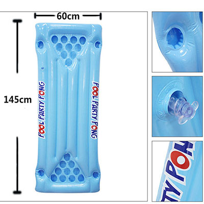 Weiß Blau Rechteck Löcher Trinken Float Halter Falten Aufblasbare Bier Pong Tabelle Schwimm reihe Luft Matratze Floß Pool Party Spielzeug: Default Title