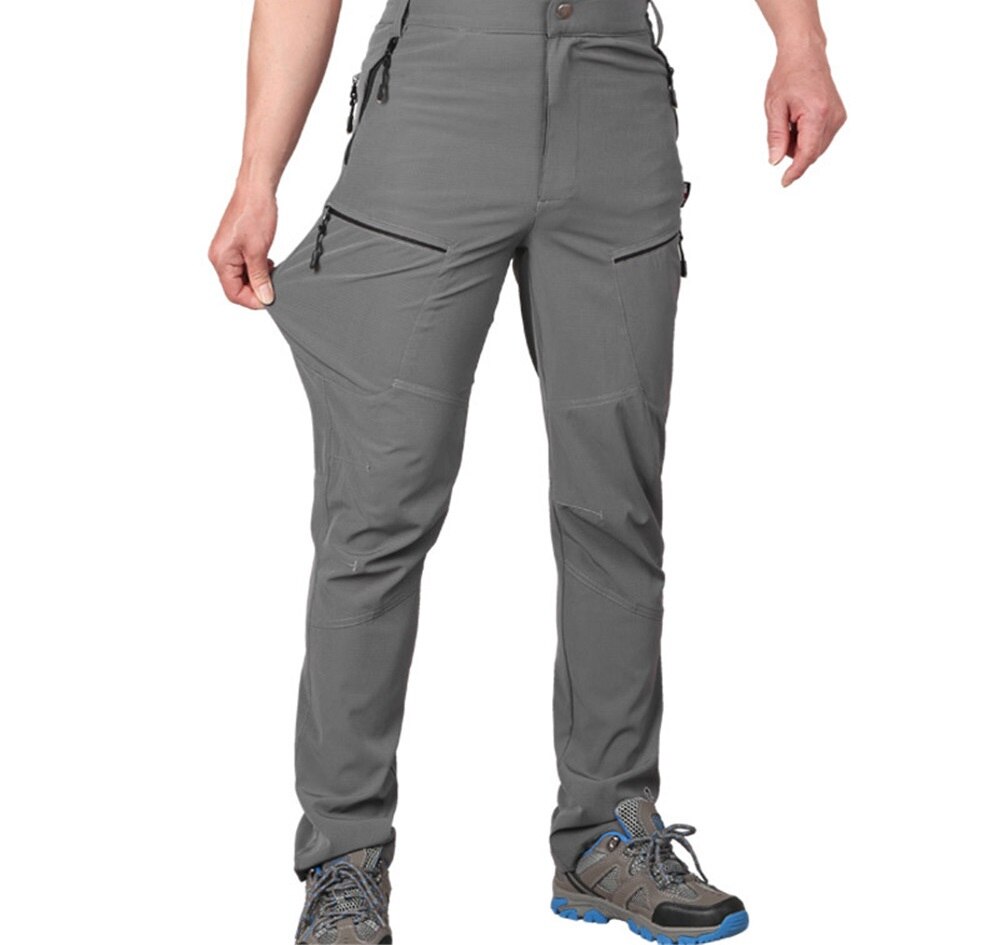 Pantalon de pêche à la mouche respirant imperméable à séchage rapide hommes été automne extérieur ultra-mince escalade pantalon de pêche pour Fisher: gray / XXL