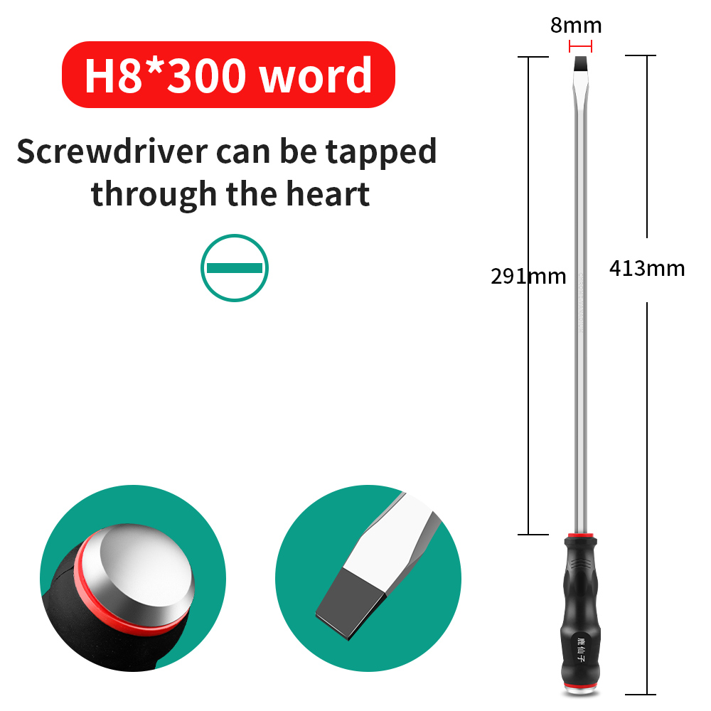 LUXIANI Longer Slotted Phillips Screwdriver Hammerable Hand Tools For Car Repair Household Can be knocked Magnetic Screw Driver: LXZ921172